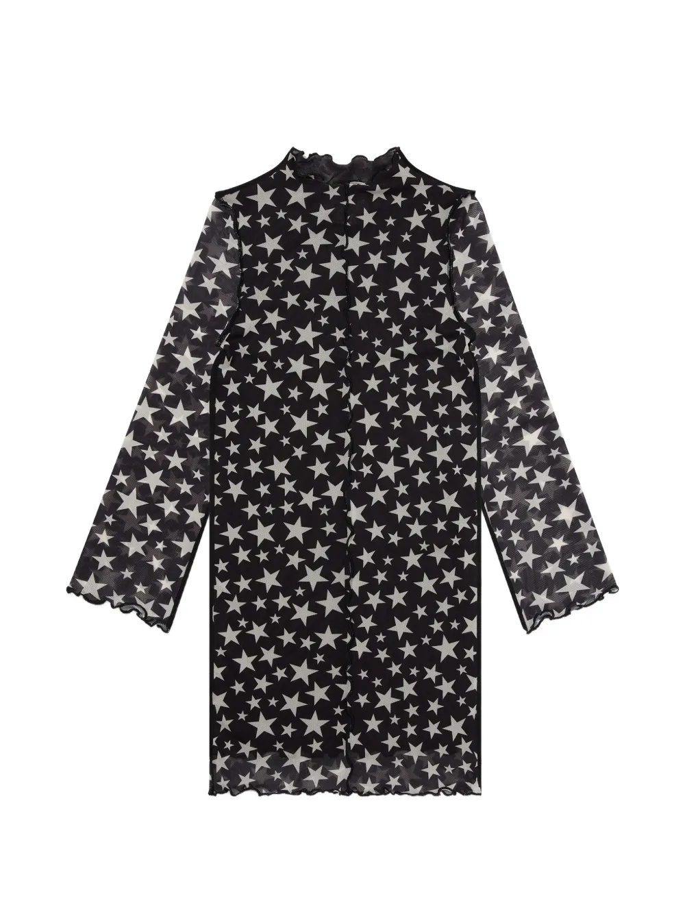 Stella McCartney Kids star-print mesh dress - Nero