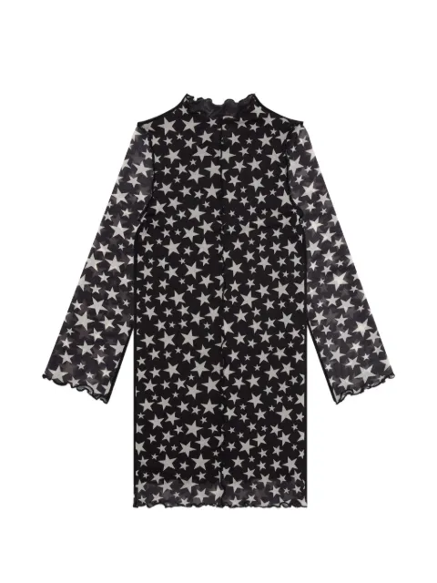 Stella McCartney Kids Vestido com mesh e estampa de estrela