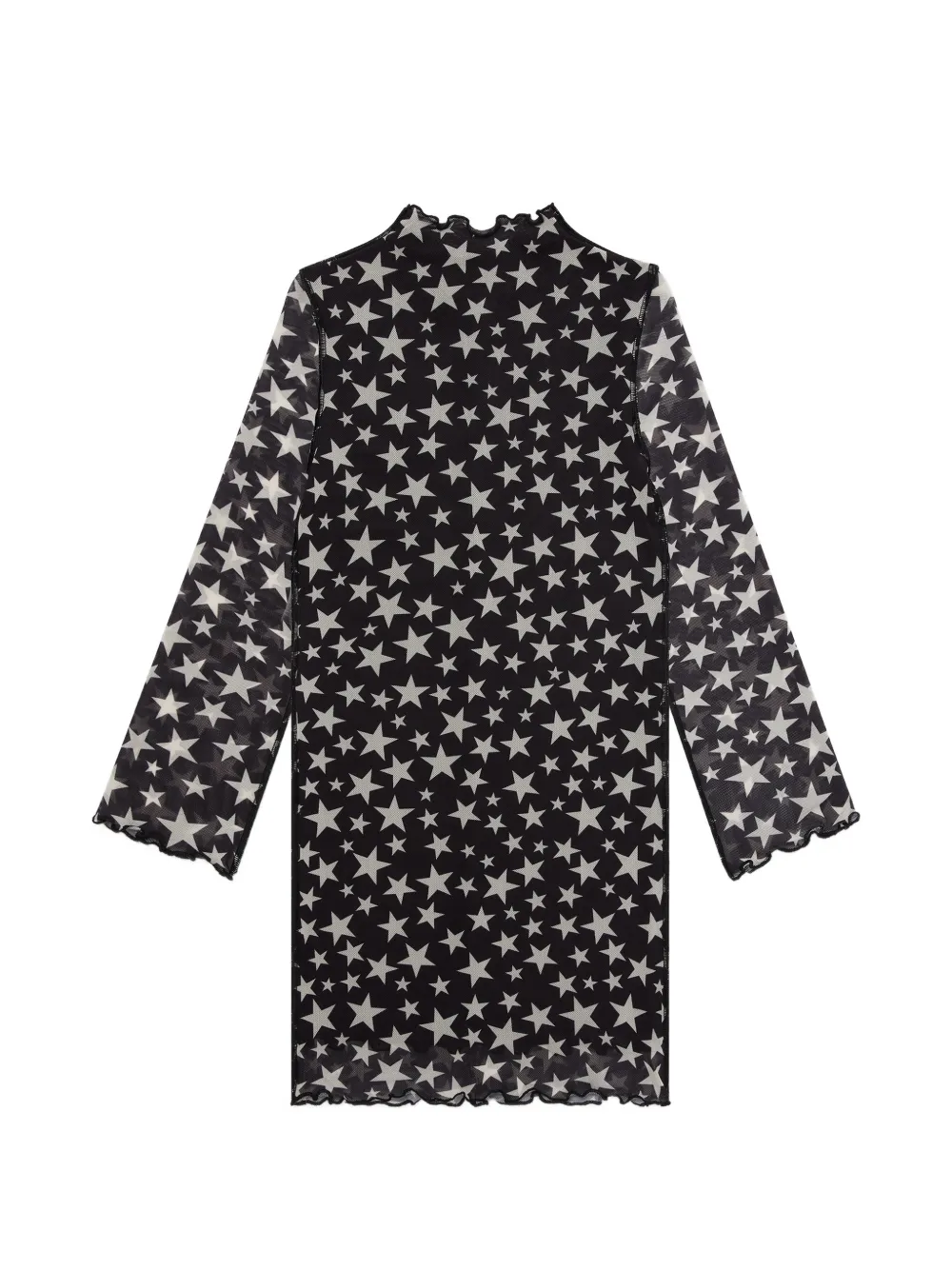 Stella McCartney Kids Mesh jurk met sterren-print Zwart