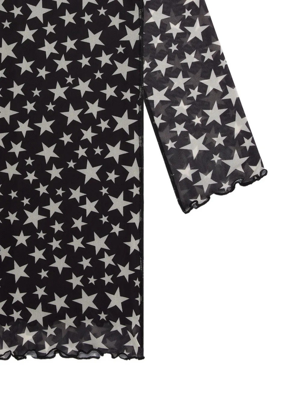 Stella McCartney Kids Mesh jurk met sterren-print Zwart