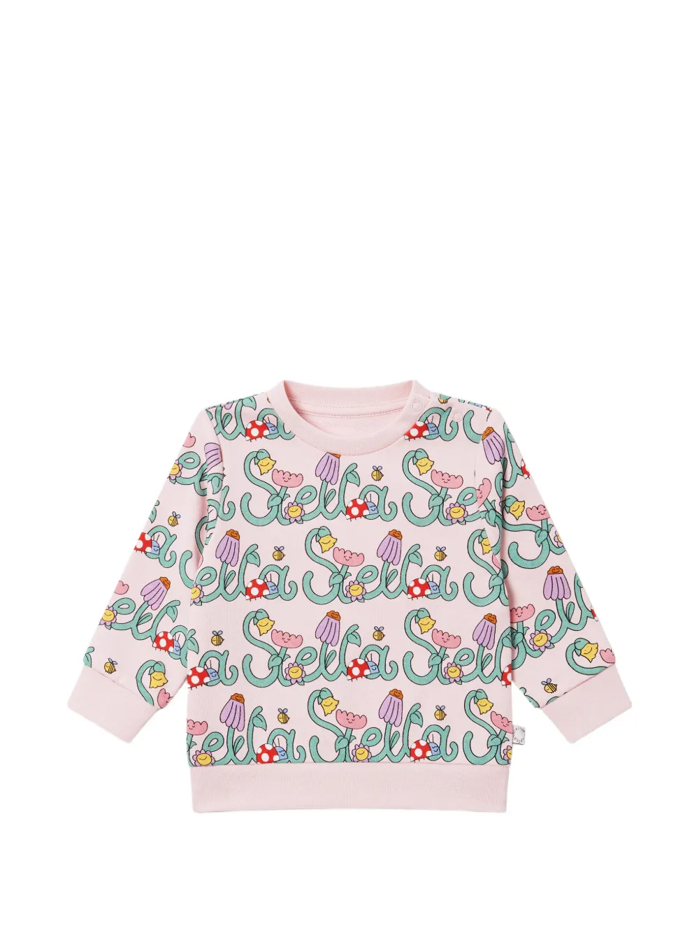 Stella McCartney Kids Vine logo-print cotton sweatshirt - Rosa