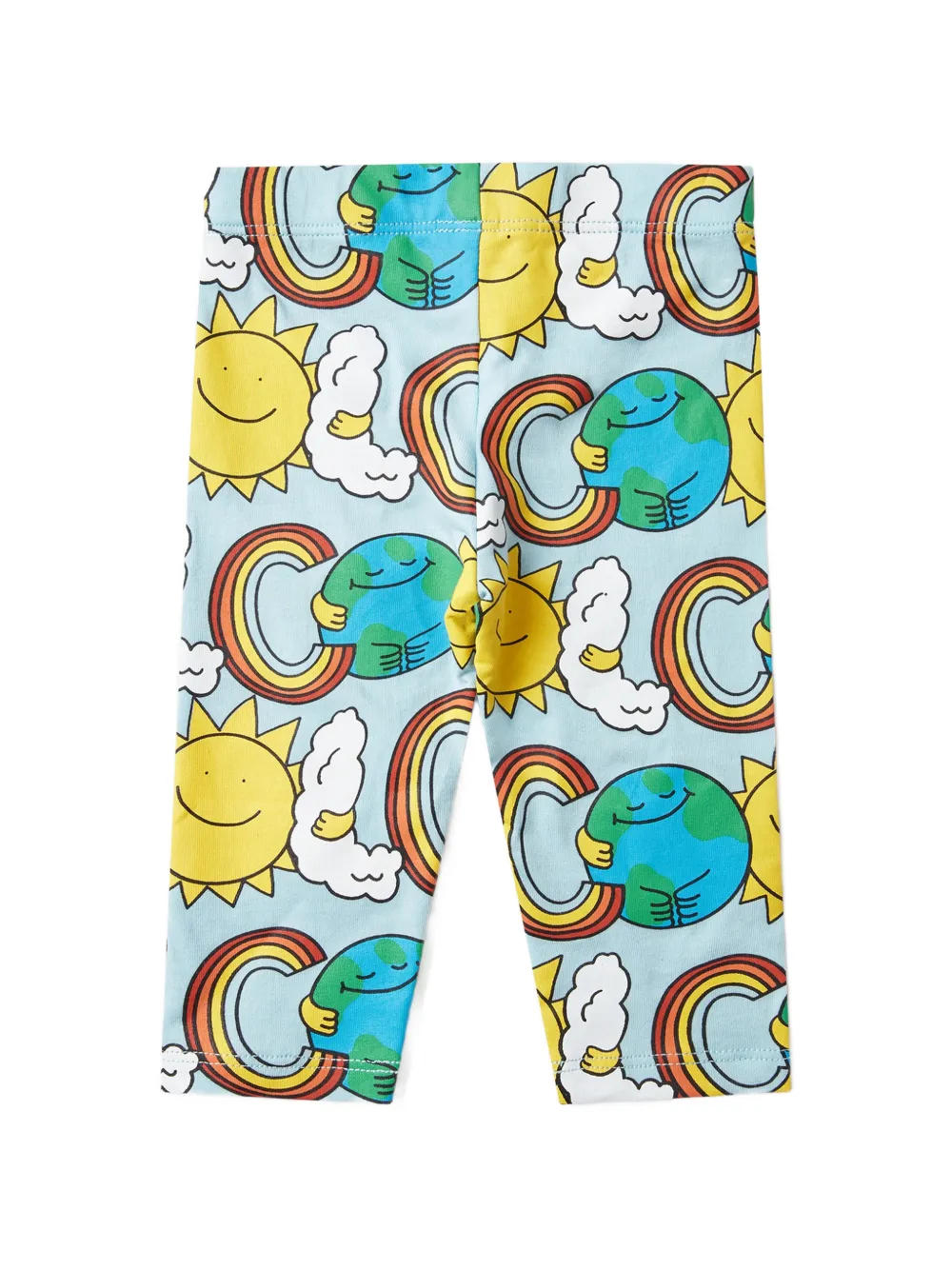 Stella McCartney Kids Earth Friends graphic-print cotton leggings Blauw