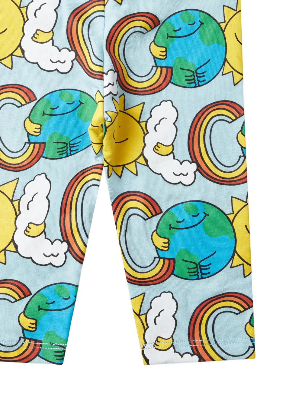 Stella McCartney Kids Earth Friends graphic-print cotton leggings Blauw