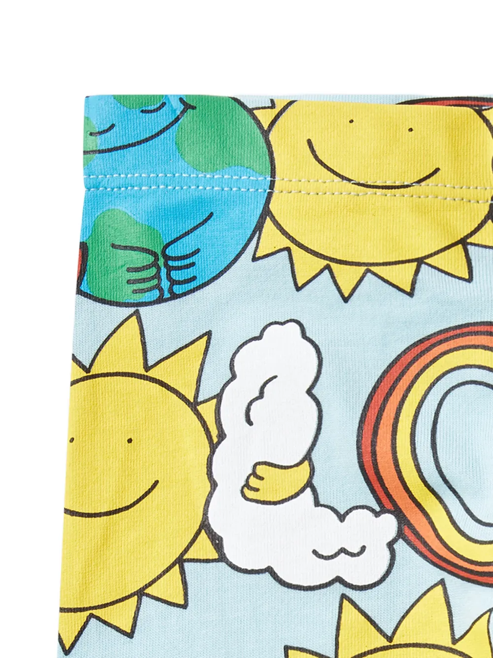 Stella McCartney Kids Earth Friends graphic-print cotton leggings Blauw