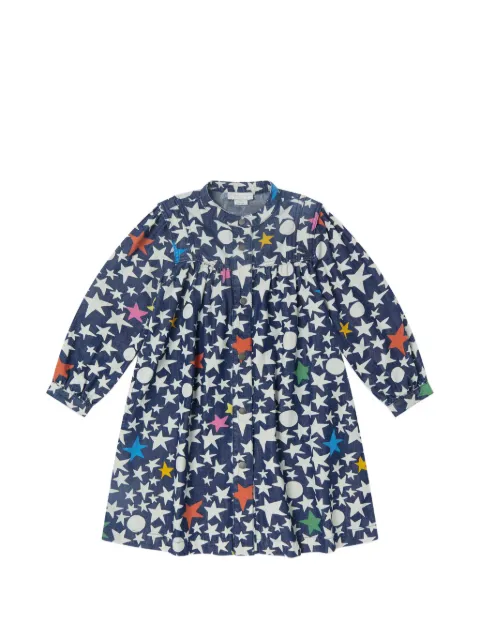 Stella McCartney Kids star-print long-sleeve denim dress