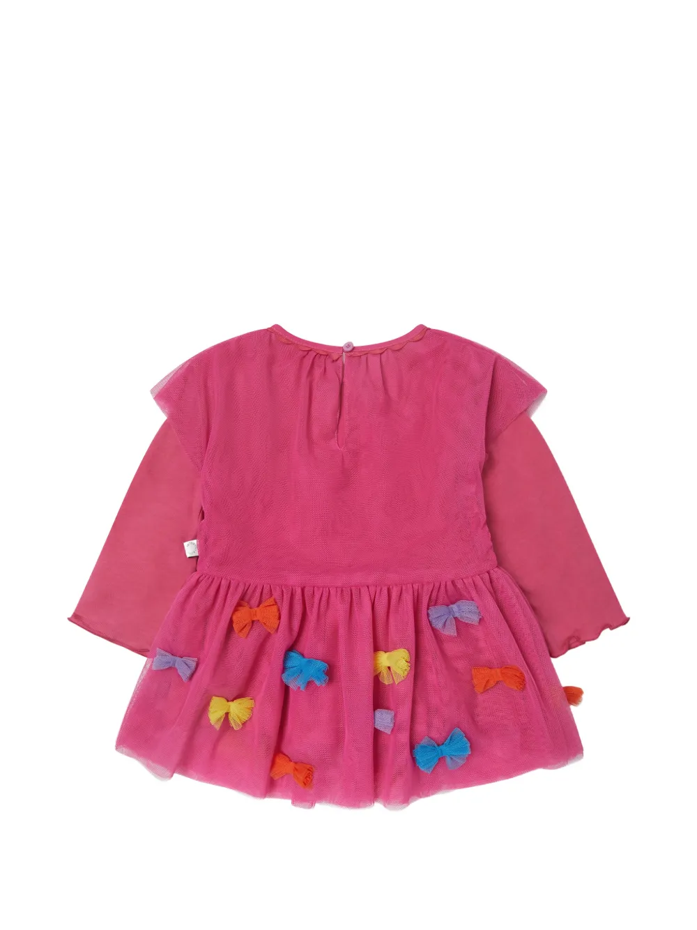Stella McCartney Kids Tulen jurk verfraaid met strik en lange mouwen Roze