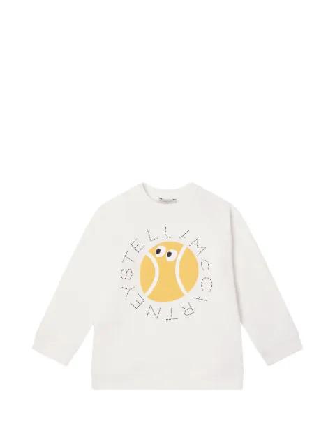 Stella McCartney Kids 로고 프린트 래글런 소매 스웨트셔츠