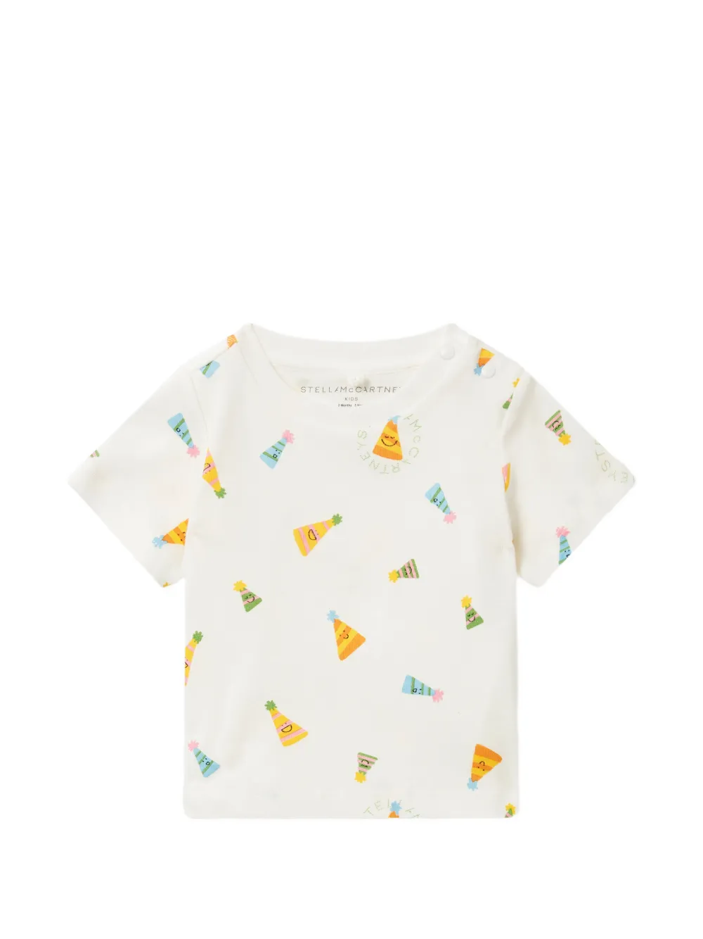 Stella McCartney Kids party-hat print T-shirt - Bianco