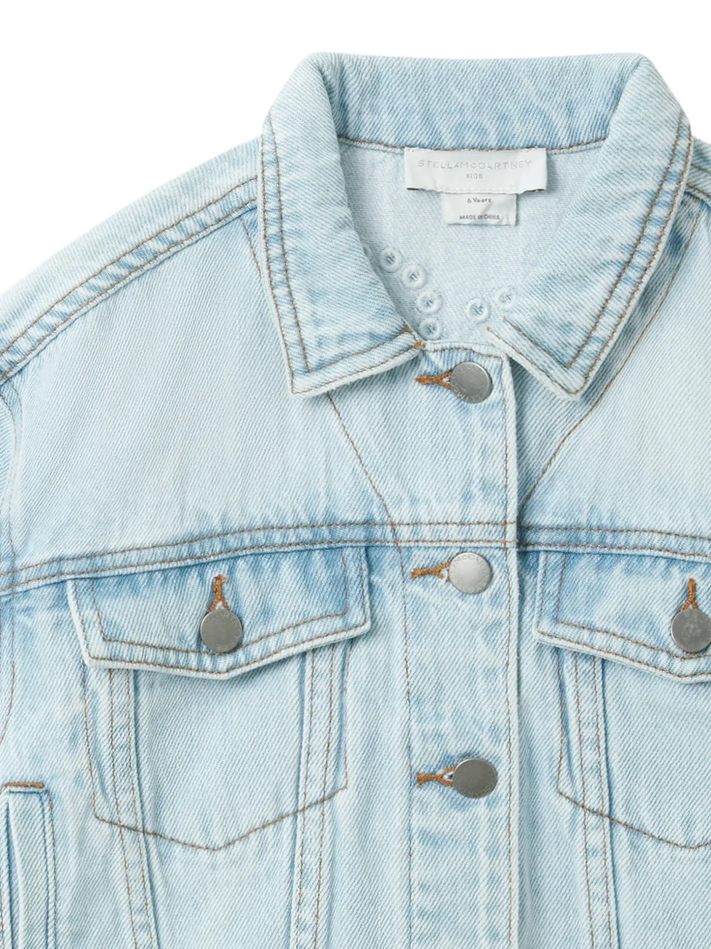Stella McCartney Kids Spijkerjack met geborduurd logo Blauw