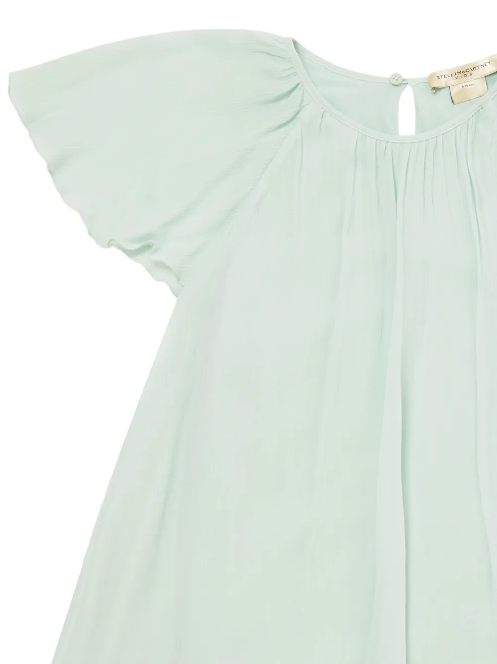 Stella McCartney Kids Flared jurk met ruches Groen