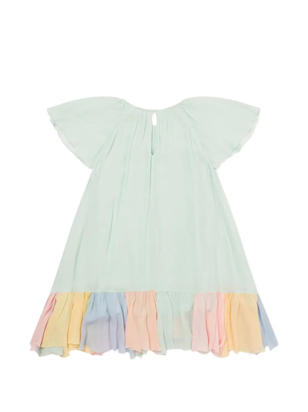 Stella McCartney Kids Flared jurk met ruches Groen