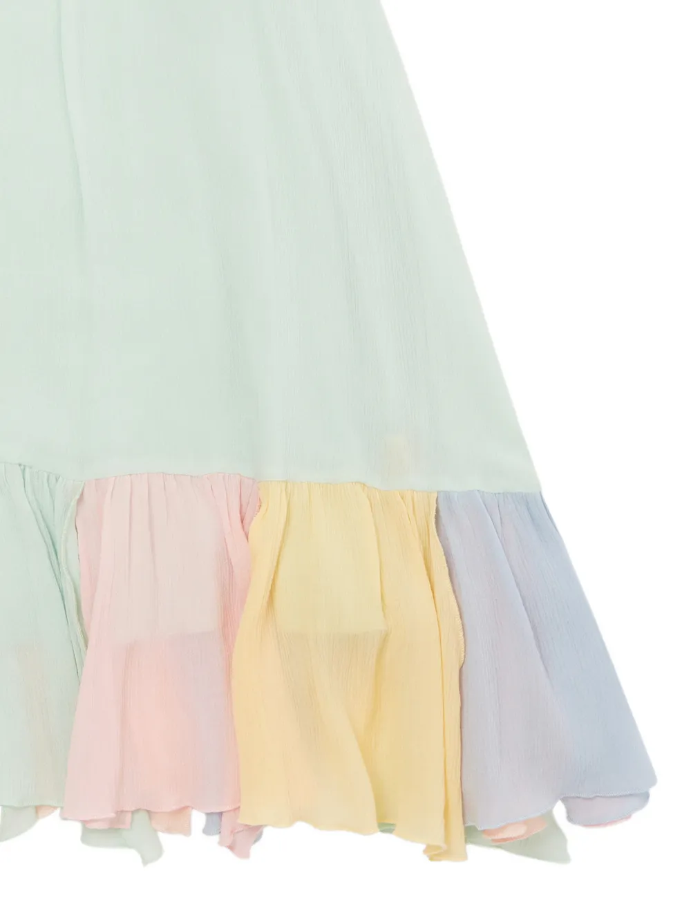 Stella McCartney Kids Flared jurk met ruches Groen