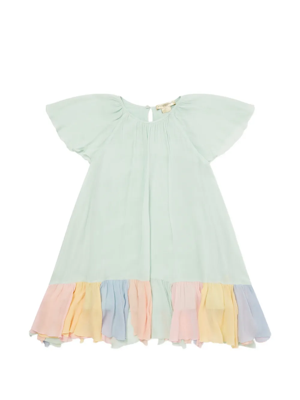Stella McCartney Kids ruffled-trim flared dress - Verde