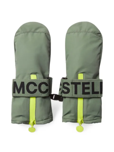 Stella McCartney Kids logo-print touch-strap ski gloves