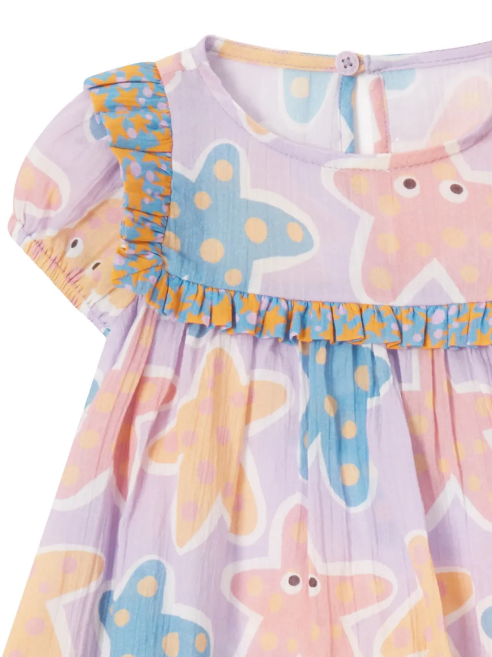 Stella McCartney Kids Jurkenset met ruches en zeester-print Paars