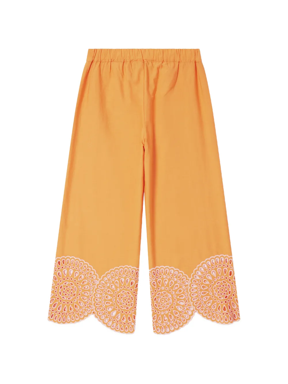 Stella McCartney Kids Broderie anglaise broek met gewelfde afwerking Oranje