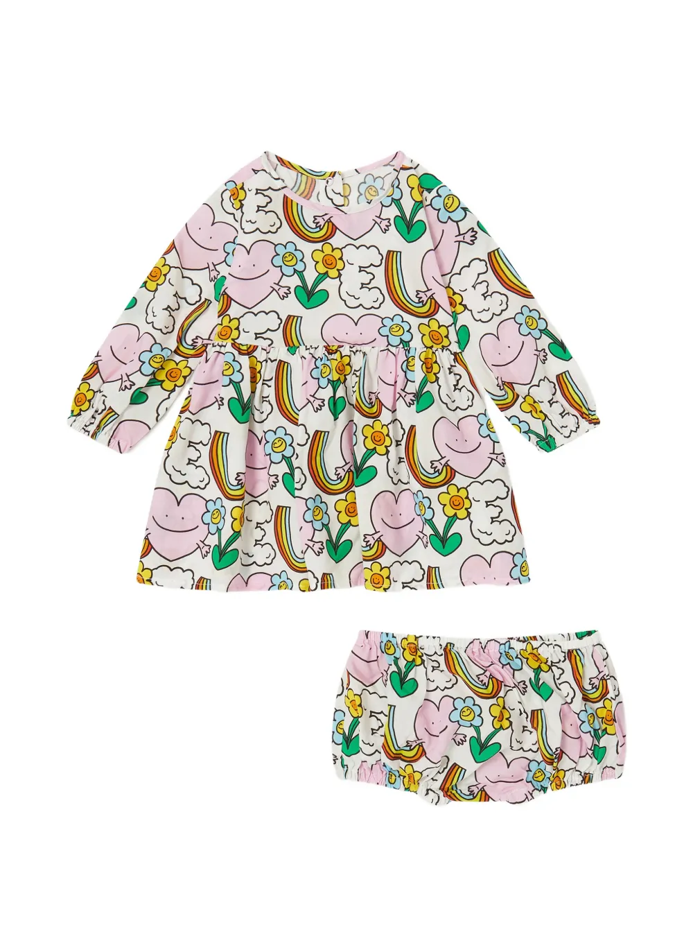 Stella McCartney Kids graphic-print flared dress set - Bianco