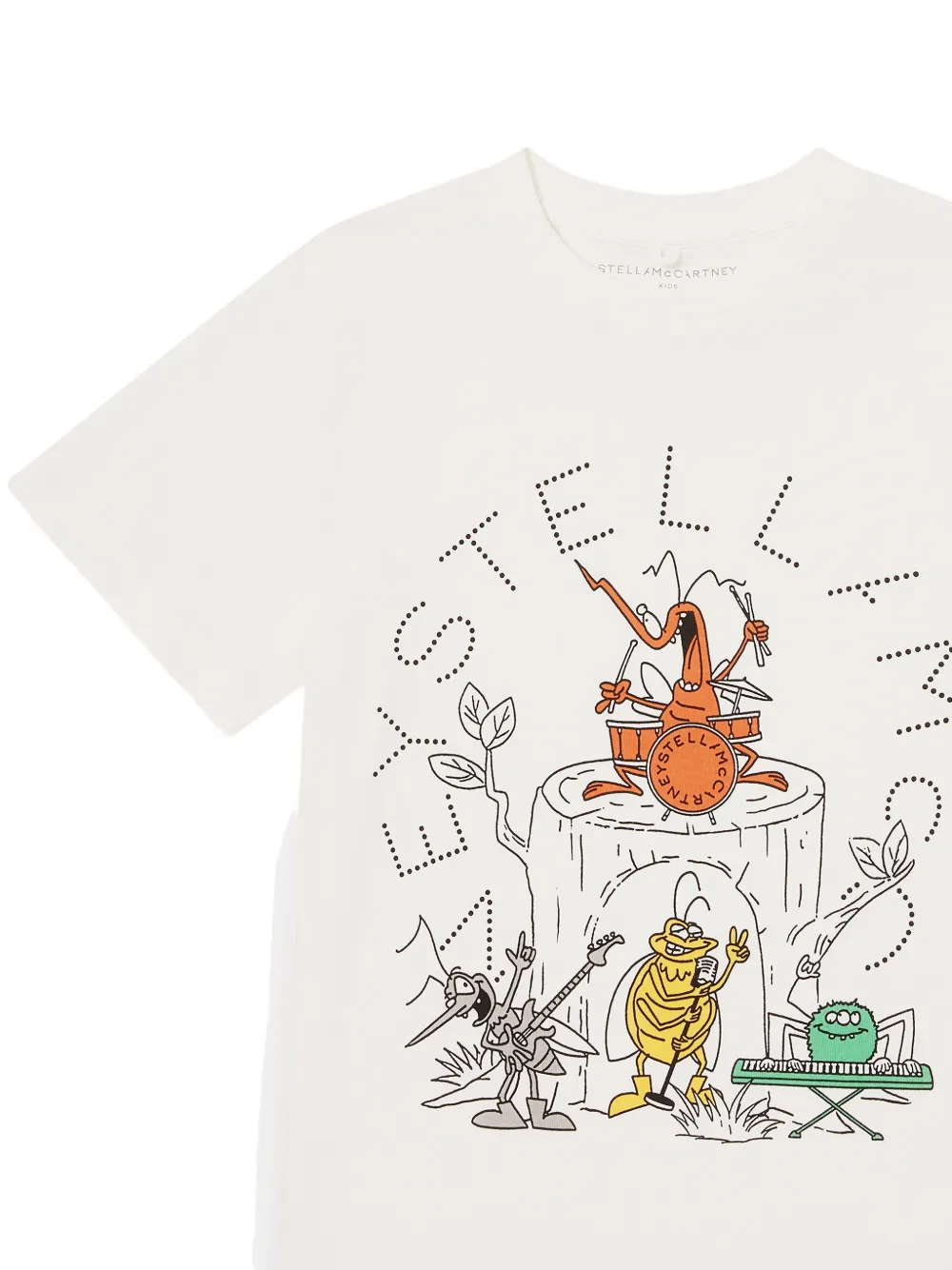 Stella McCartney Kids T-shirt met grafische print Beige
