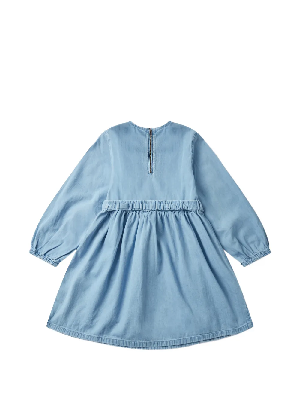 Stella McCartney Kids Jurk met bloemenpatch en ceintuur Blauw