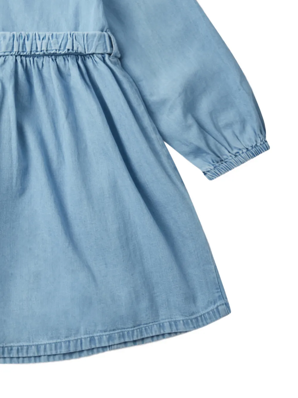 Stella McCartney Kids Jurk met bloemenpatch en ceintuur Blauw