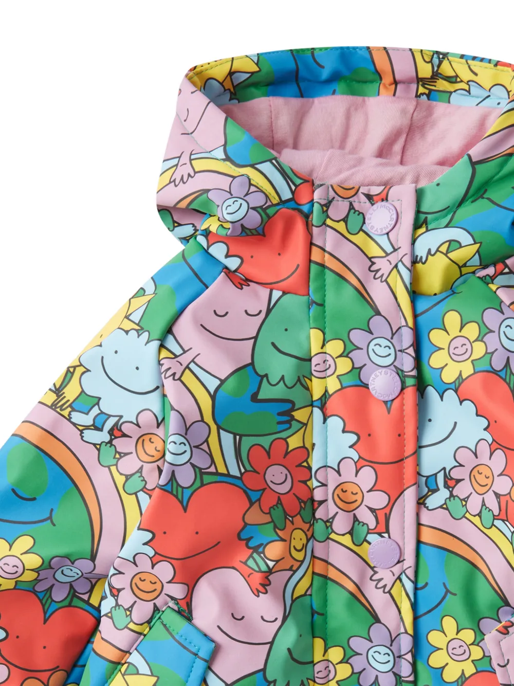 Stella McCartney Kids Earth Friends jack met capuchon en grafische print Blauw