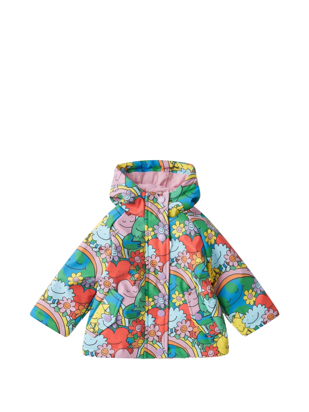 Stella McCartney Kids Earth Friends graphic-print hooded jacket - Blu