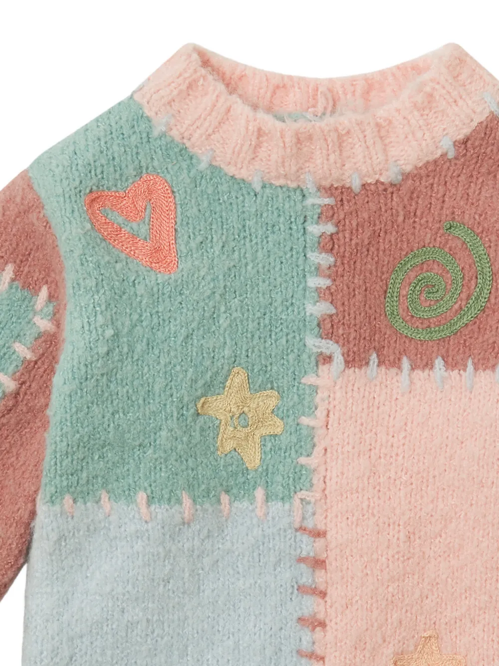 Stella McCartney Kids Trui met borduurwerk en patchwork Roze