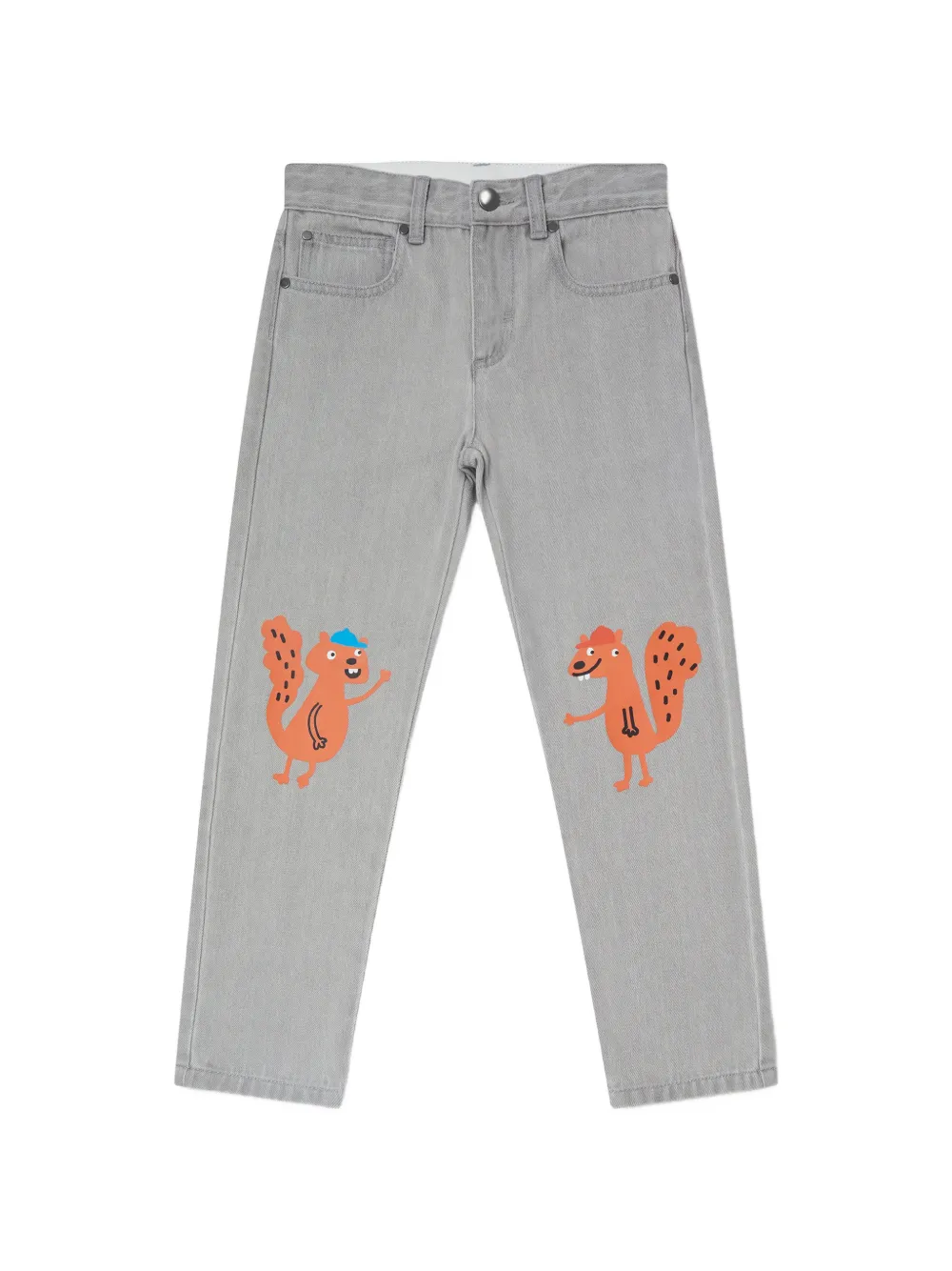 Stella McCartney Kids squirrel-print jeans - Grigio