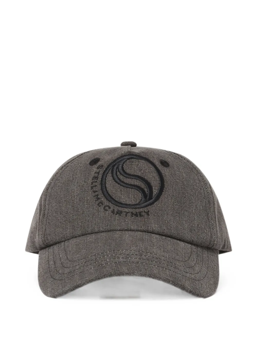 Stella McCartney Kids logo-embroidered denim cap - Grigio