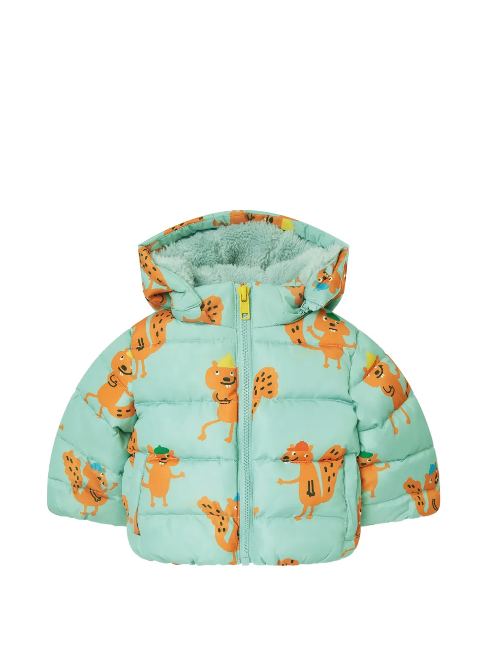 Stella McCartney Kids squirrel-print padded coat - Blu