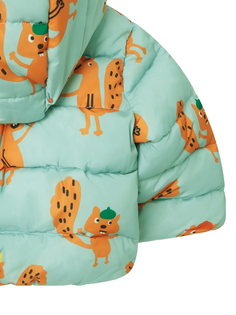 Stella McCartney Kids Gewatteerde jas met eekhoornprint Blauw