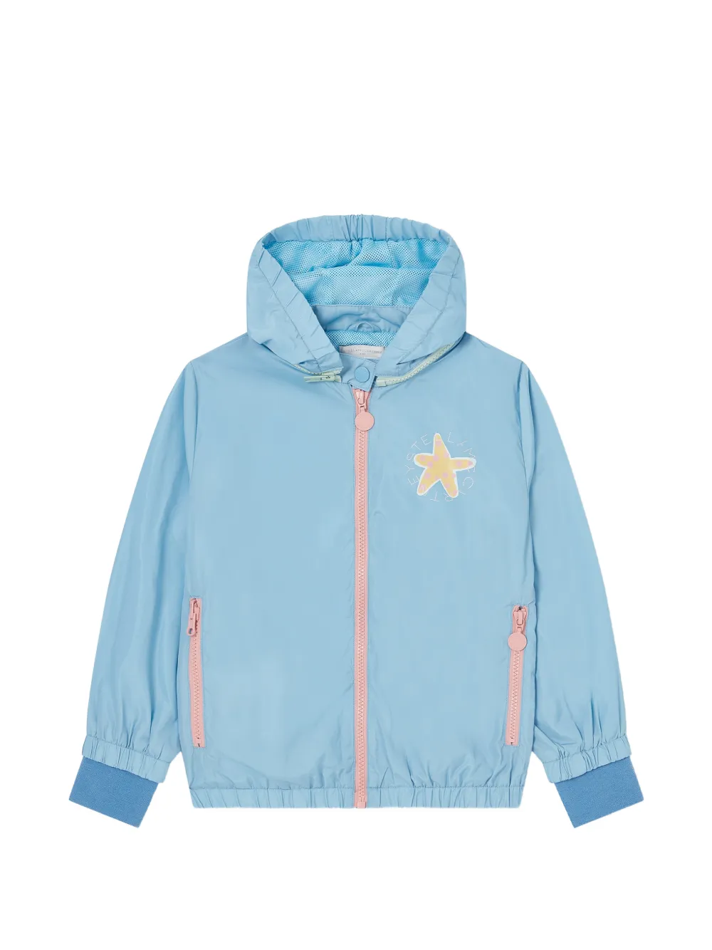 Stella McCartney Kids star-print hooded jacket - Blu