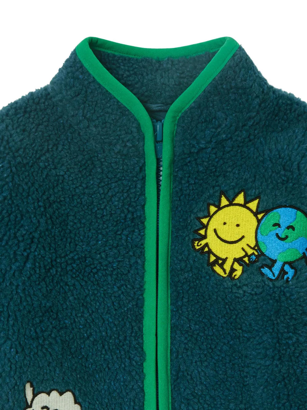 Stella McCartney Kids Earth Friends sweater met borduurwerk en rits Blauw