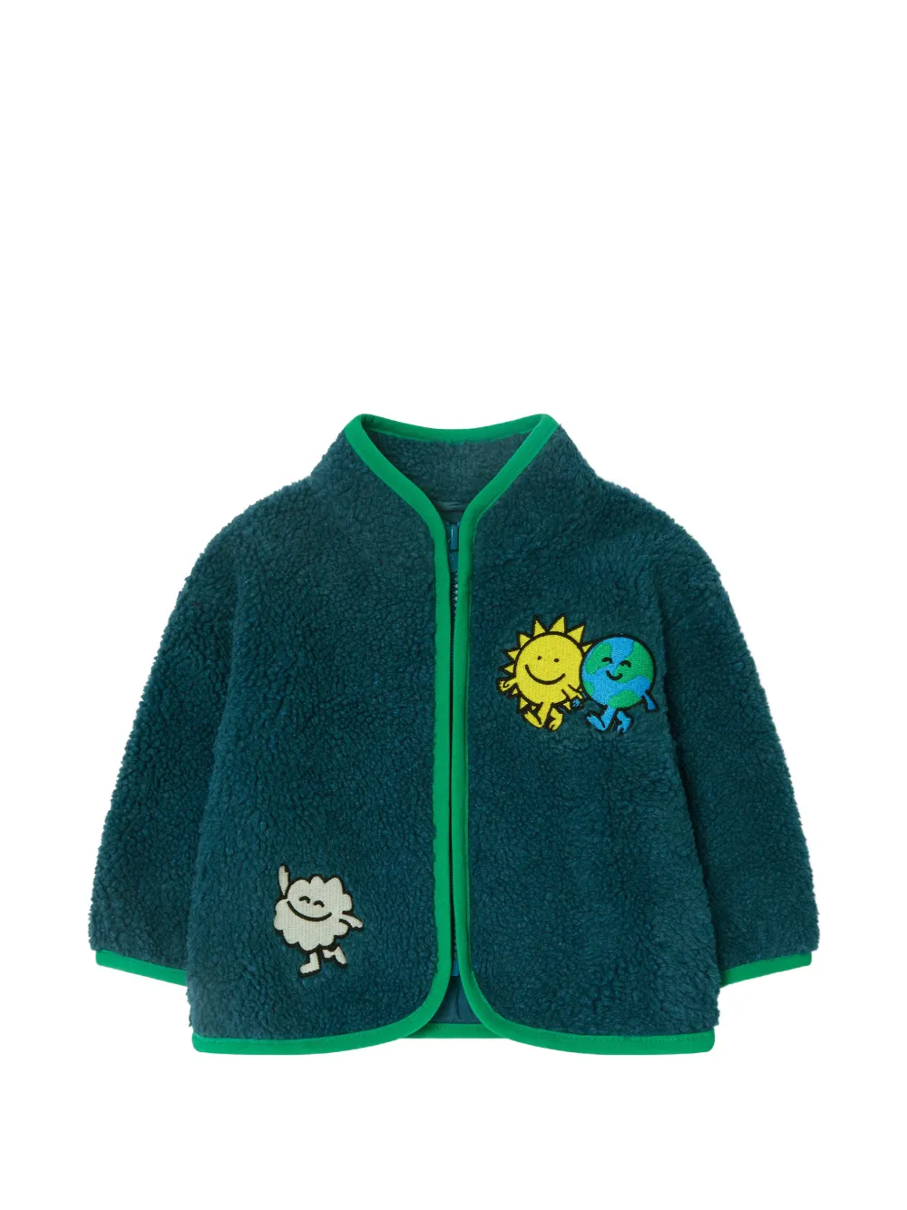 Stella McCartney Kids Earth Friends embroidered zip-up sweatshirt - Blu