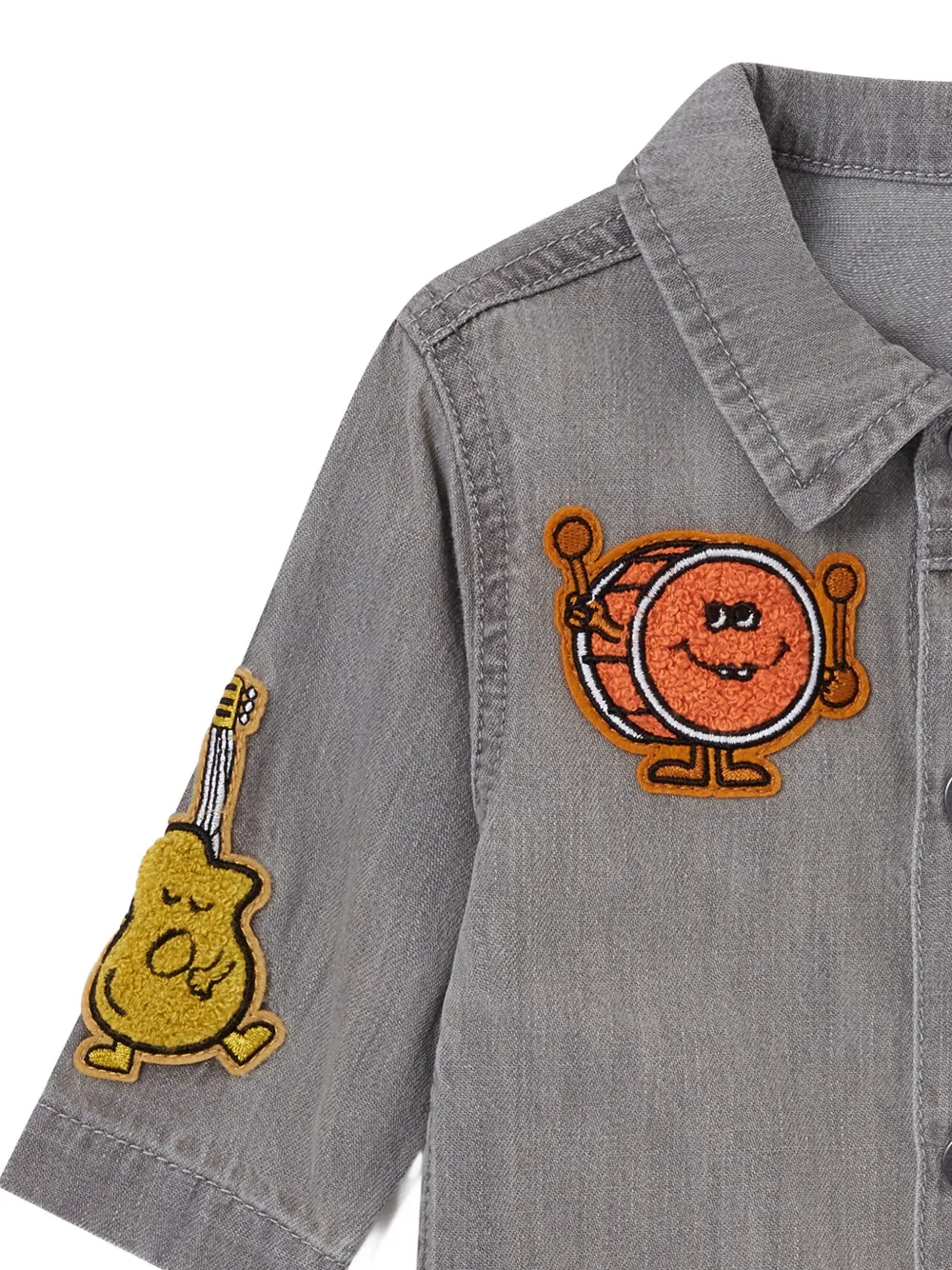 Stella McCartney Kids Spijkerjack met patch Grijs