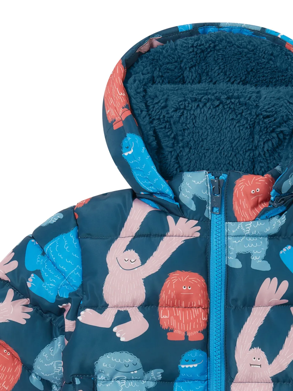 Stella McCartney Kids monster-print padded coat Blauw