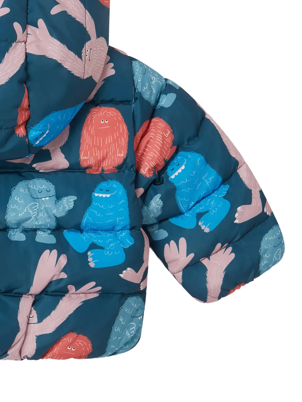 Stella McCartney Kids monster-print padded coat Blauw