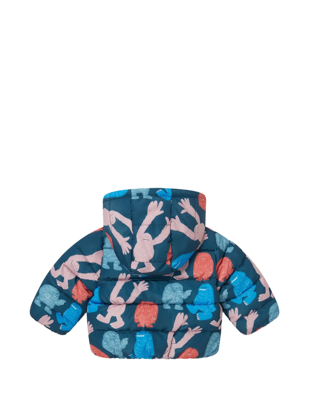 Stella McCartney Kids monster-print padded coat Blauw