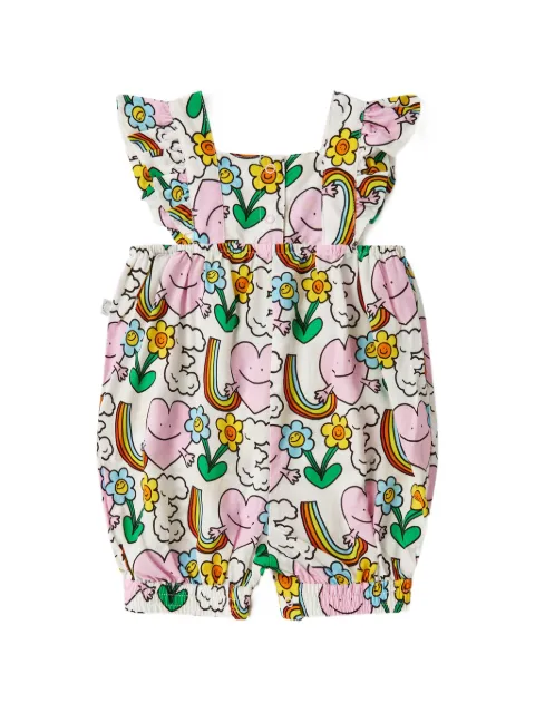 Stella McCartney Kids Earth Friends ruffled graphic-print romper