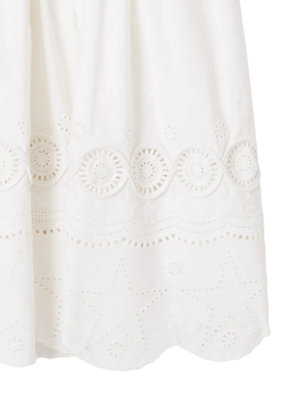 Stella McCartney Kids Broderie anglaise jurk met geborduurde ster Wit