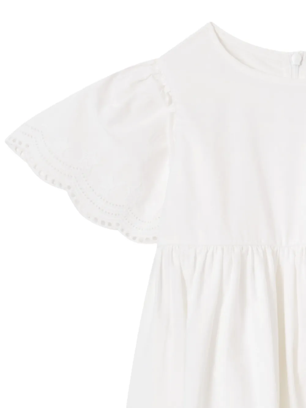 Stella McCartney Kids Broderie anglaise jurk met geborduurde ster Wit
