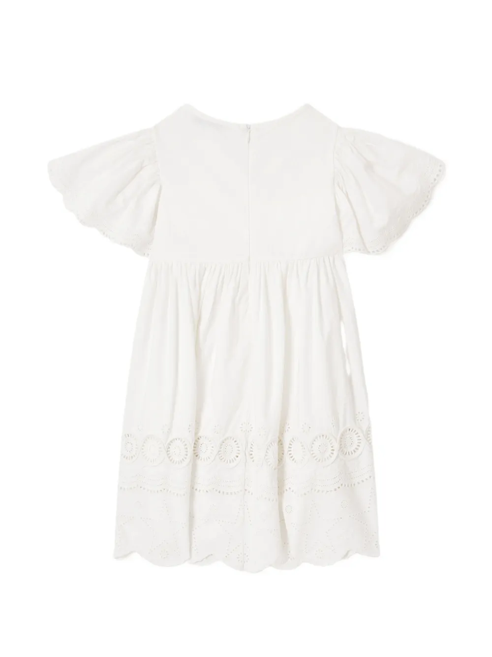 Stella McCartney Kids broderie-anglaise star-embroidered dress - Bianco