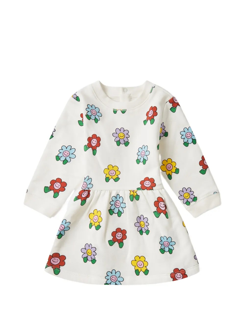 Stella McCartney Kids floral-print long-sleeve dress - Bianco