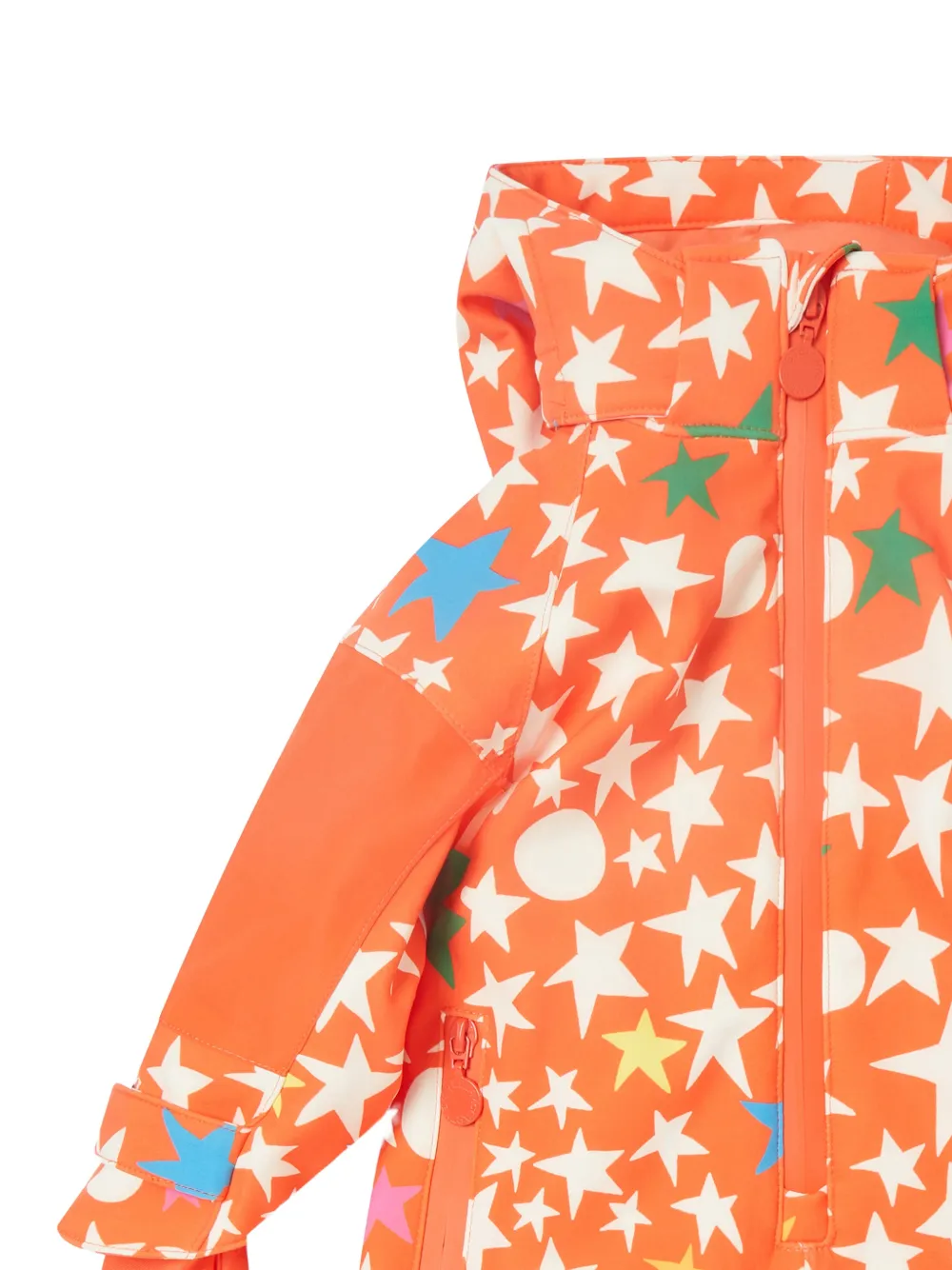Stella McCartney Kids Sneeuwpak met capuchon en sterrenprint Oranje