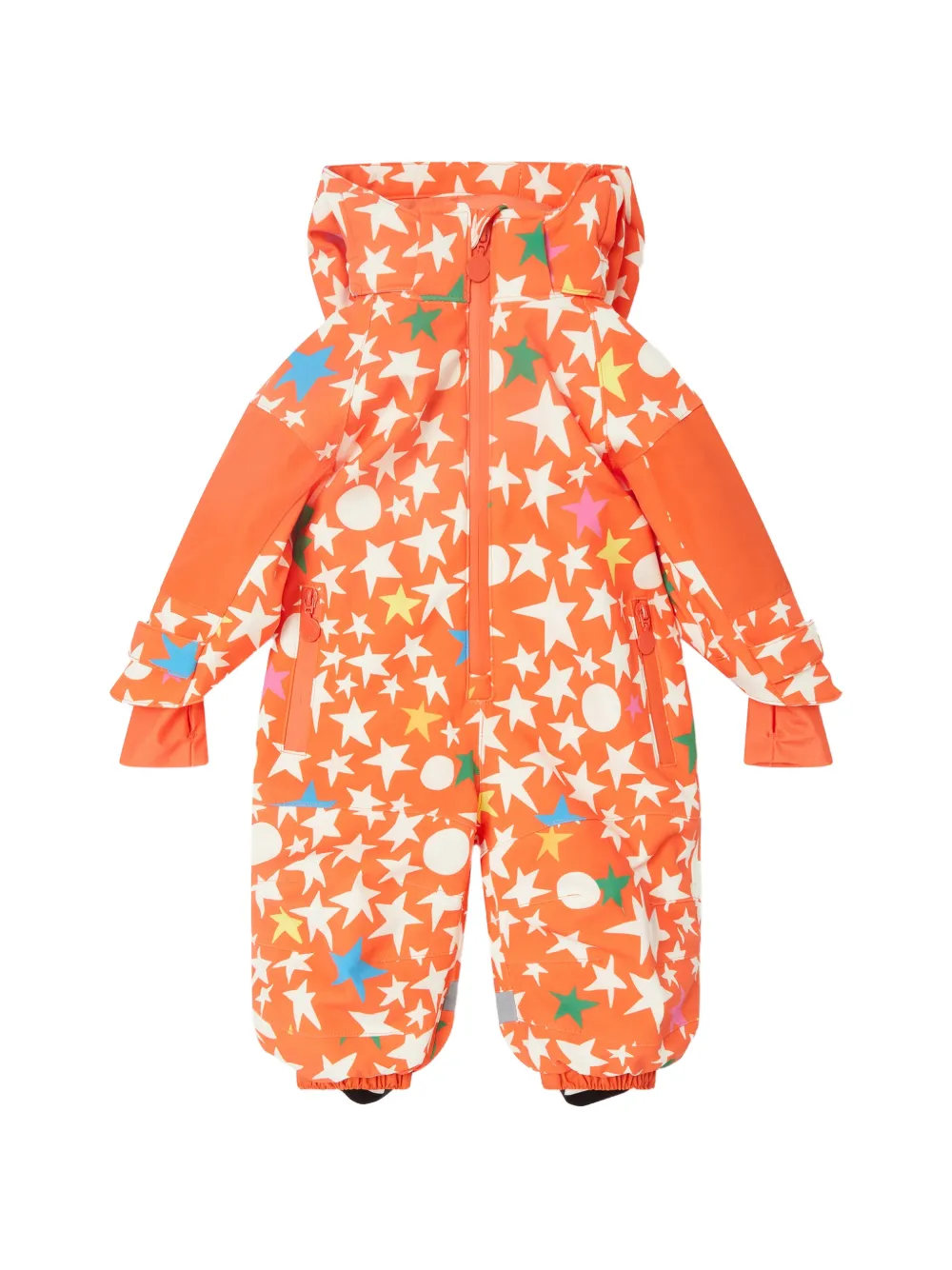Stella McCartney Kids star-print hooded snowsuit - Arancione