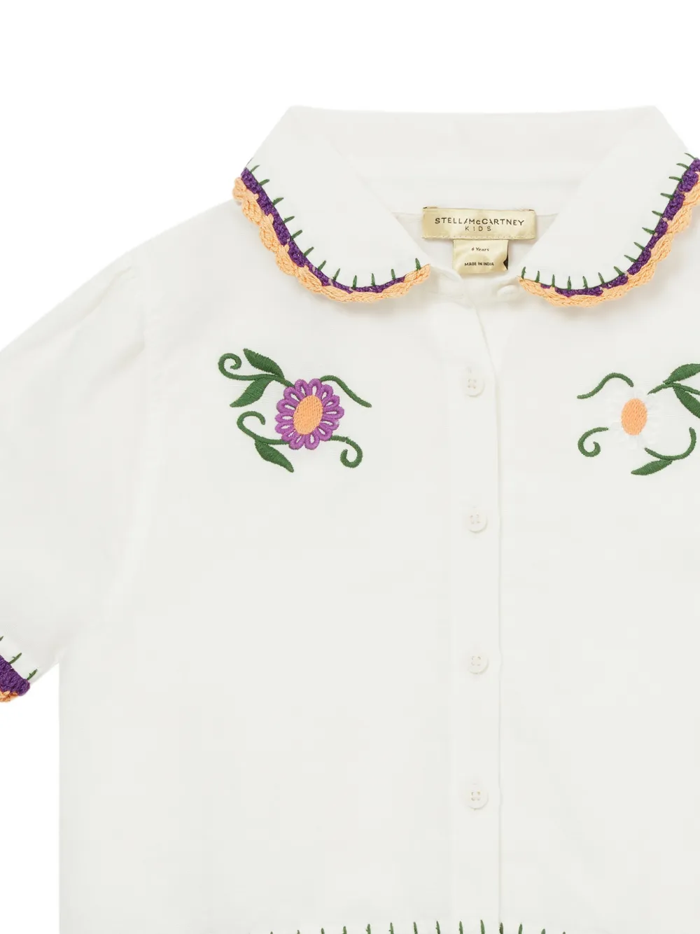 Stella McCartney Kids Shirt met borduurwerk en gehaakte afwerking Wit