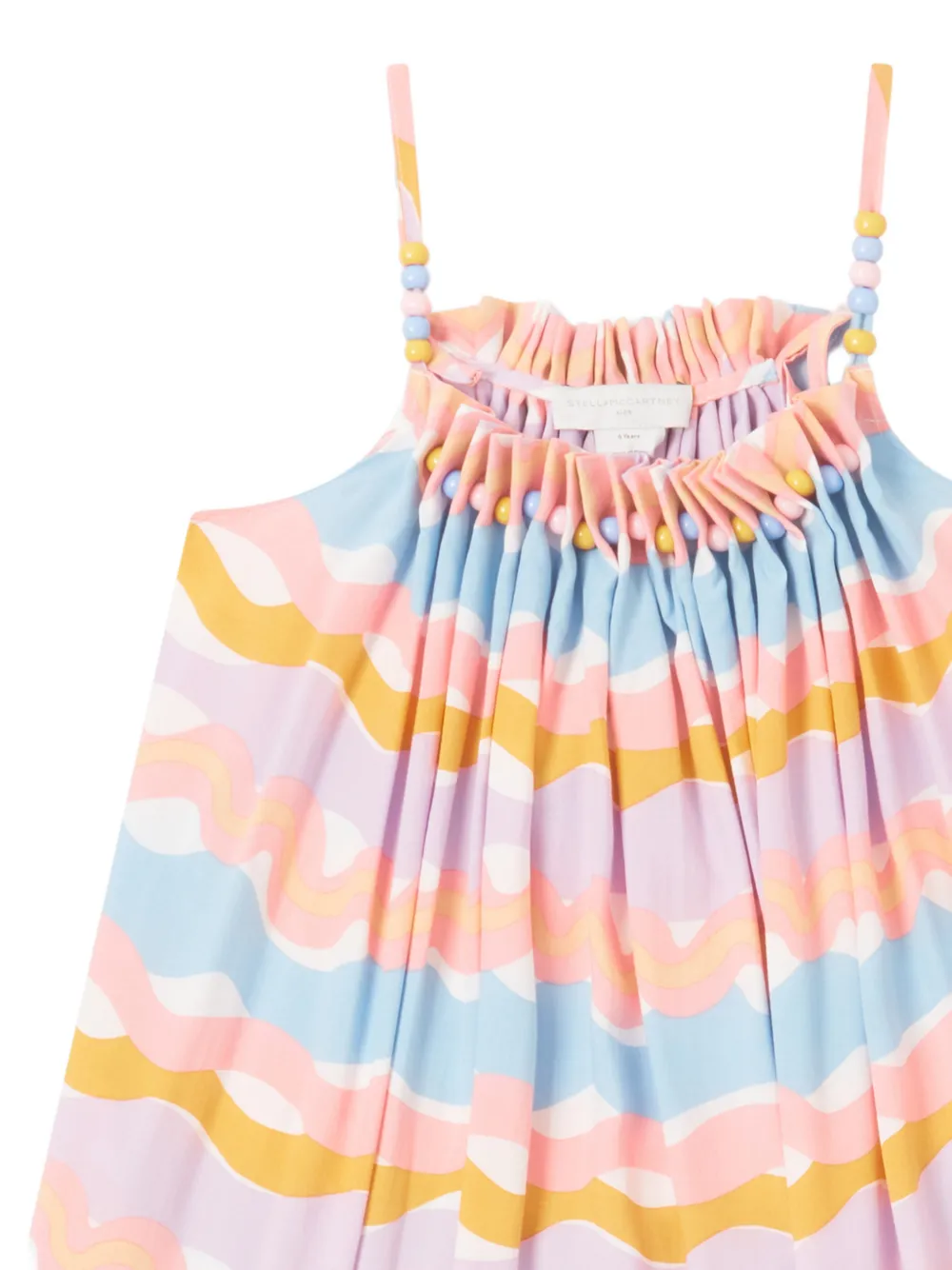 Stella McCartney Kids Jurk met golvende print en verfraaid met kralen Roze