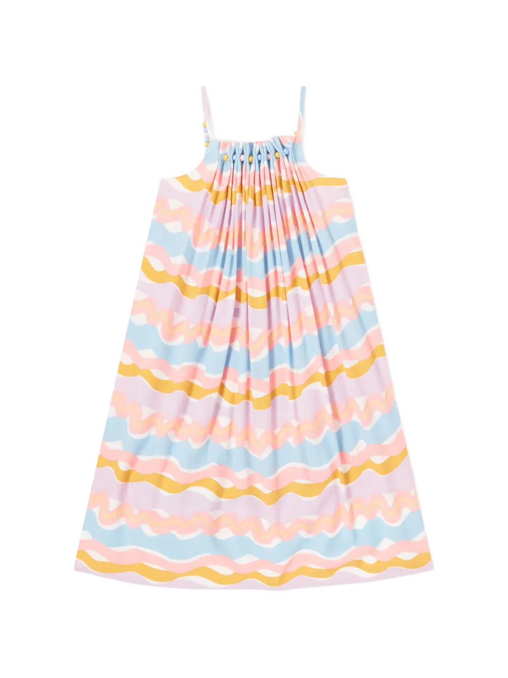 Stella McCartney Kids Jurk met golvende print en verfraaid met kralen Roze