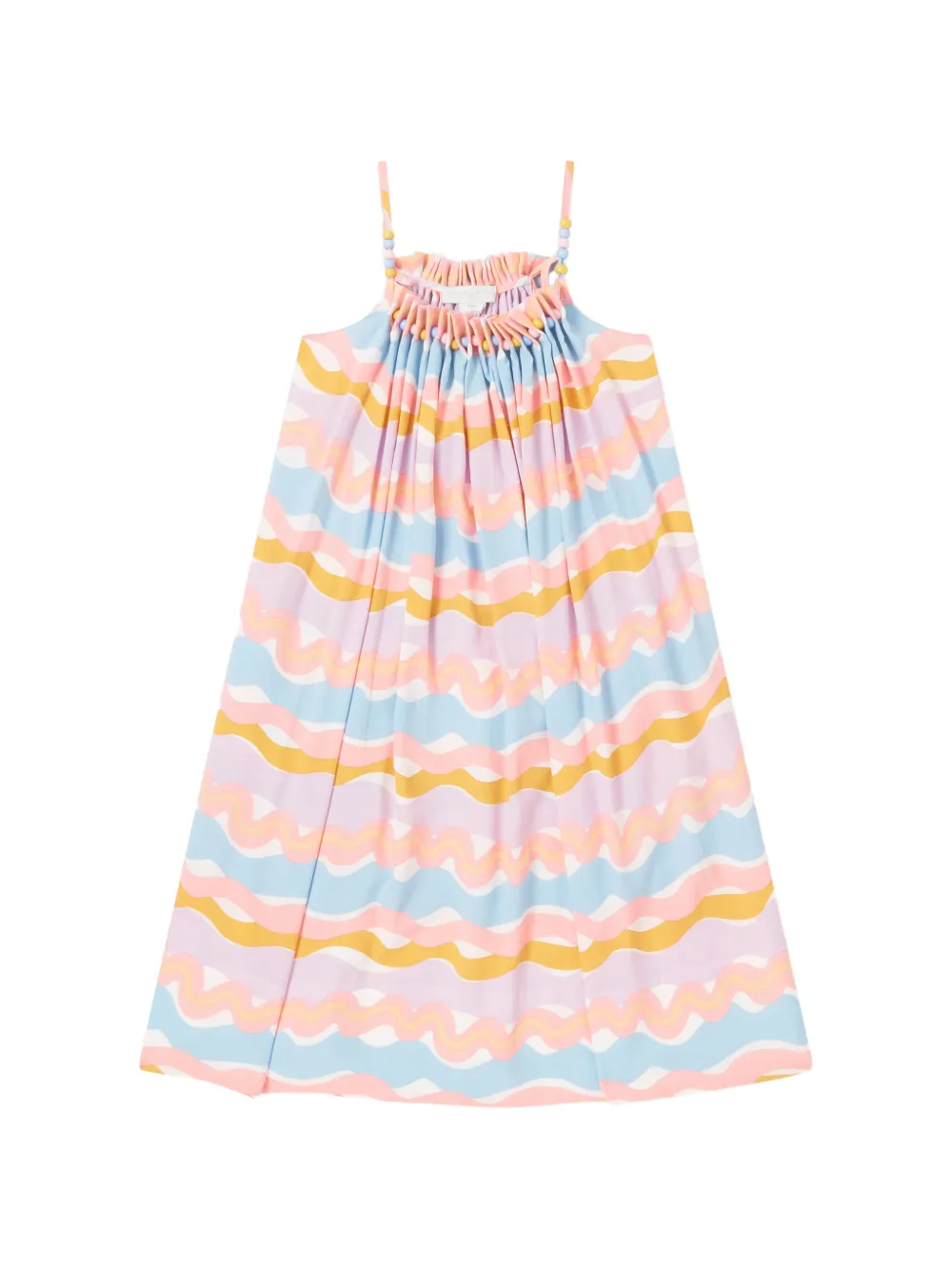 Stella McCartney Kids bead-embellished wavy-print dress - Rosa