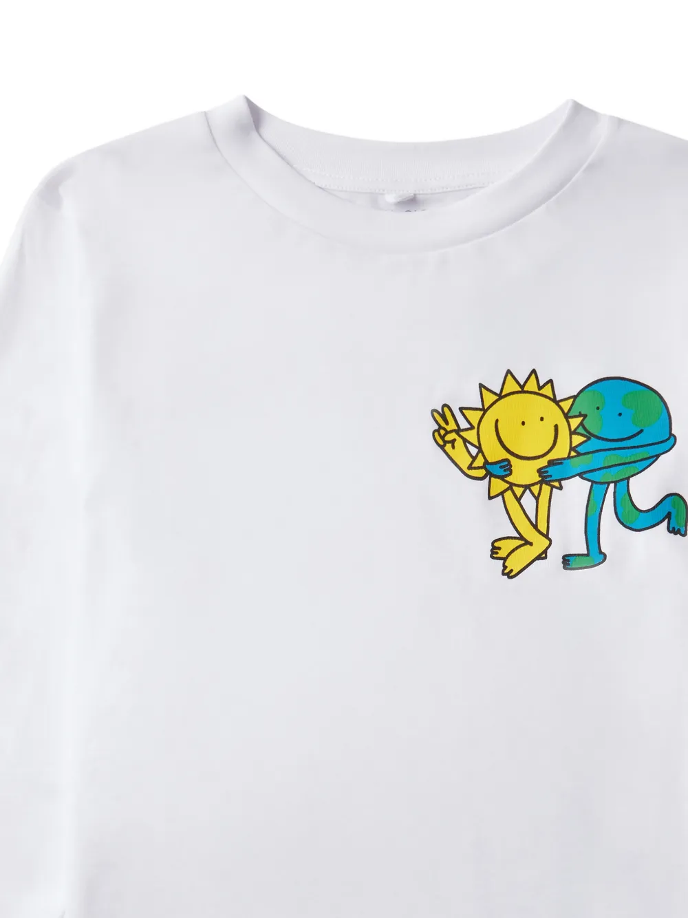 Stella McCartney Kids Earth Friends graphic-print long-sleeve T-shirt Wit